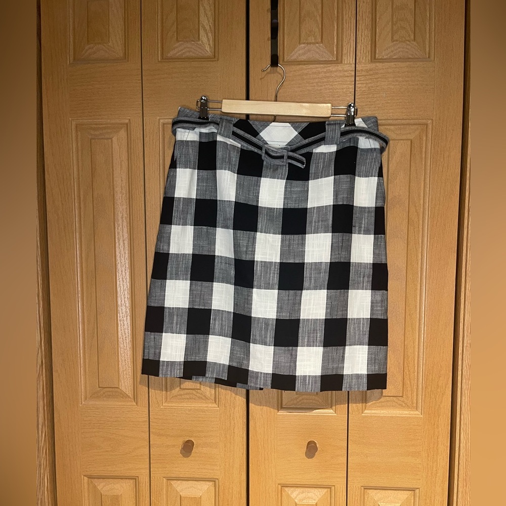 Talbots Black and White Buffalo plaid Checkered Mini Skirt